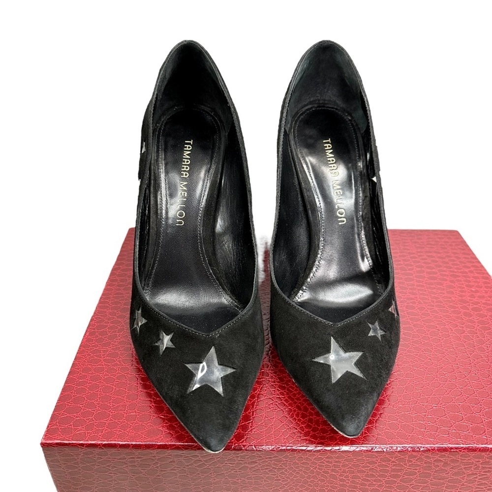 Tamara Mellon Star Cutout Suede Heel Pumps - Picture 4 of 9